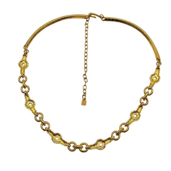 Givenchy Rhinestone x Metal Gold Necklace and Earrings - Picture 4 of 14